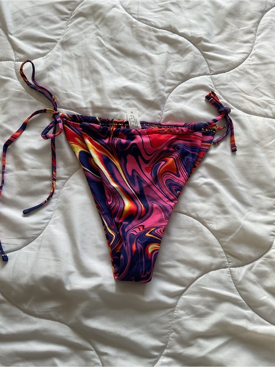 No brand Other - Tie-Side Swim Bikini Bottom in Pink & Purple Swirl
